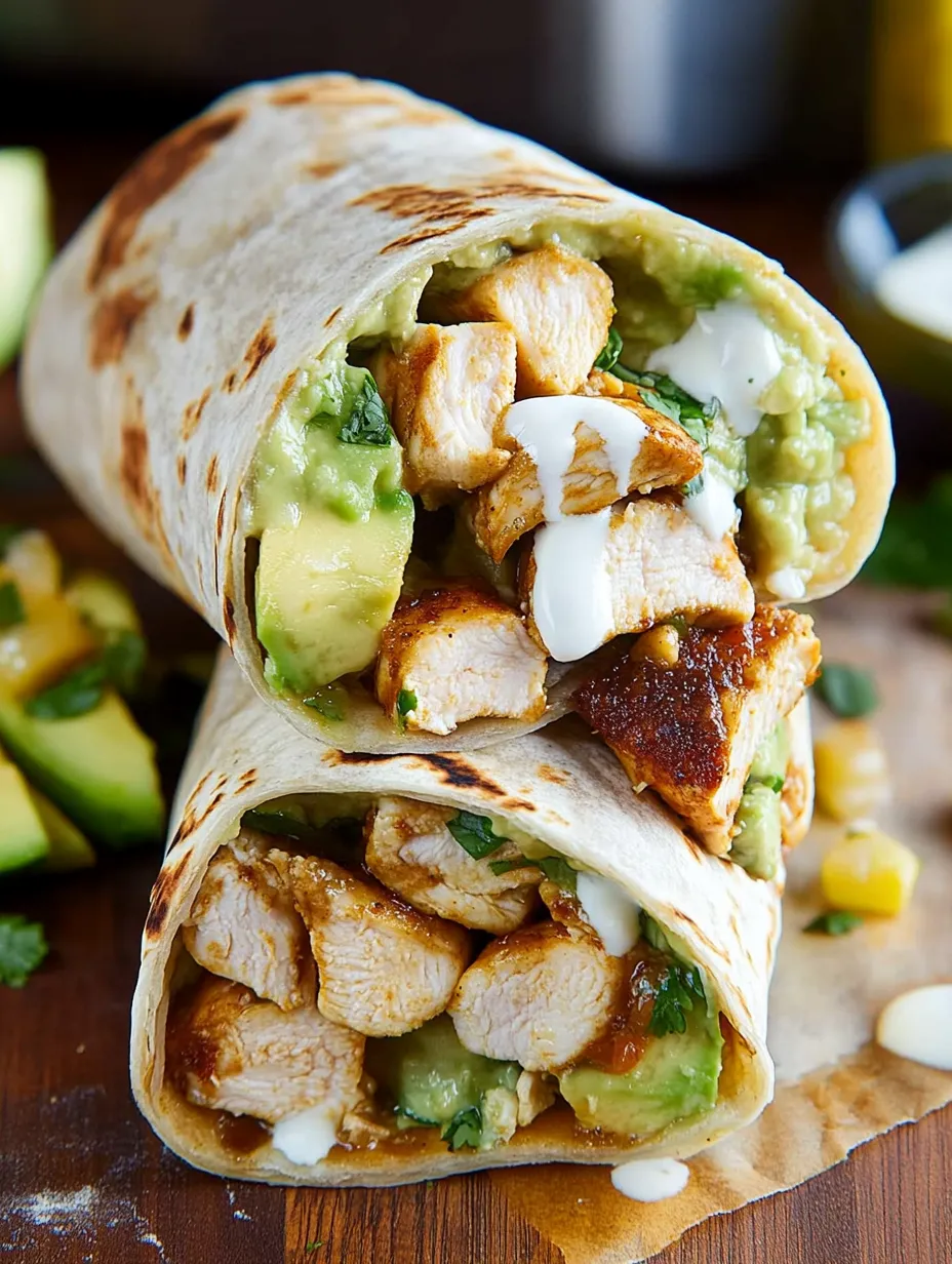 Einfache Chicken-Avocado-Burritos