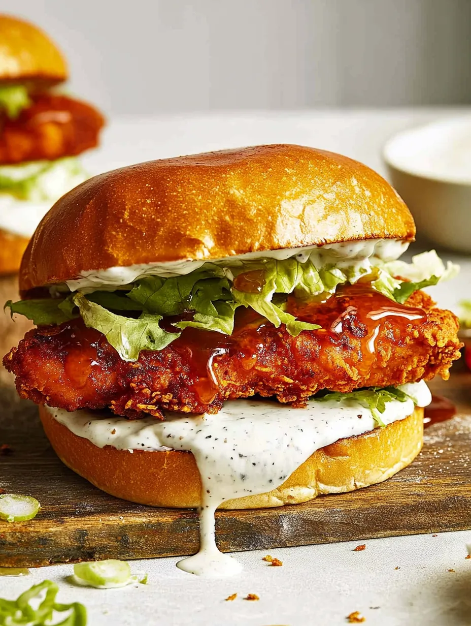 Gebackenes Nashville Hot Chicken Sandwich Hausgemacht