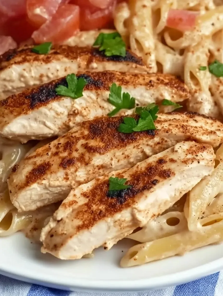 Selbstgemachte cremige Cajun-Hähnchenpasta