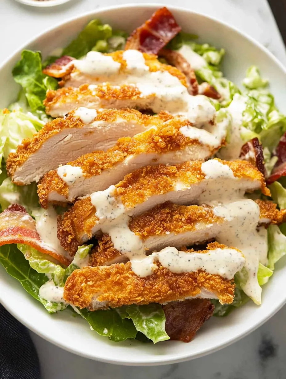 Knuspriger Hähnchen-Cäsar-Salat