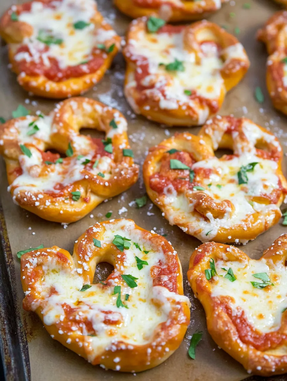 Knoblauchbutter-Salami Pizza-Brezeln im Ofen