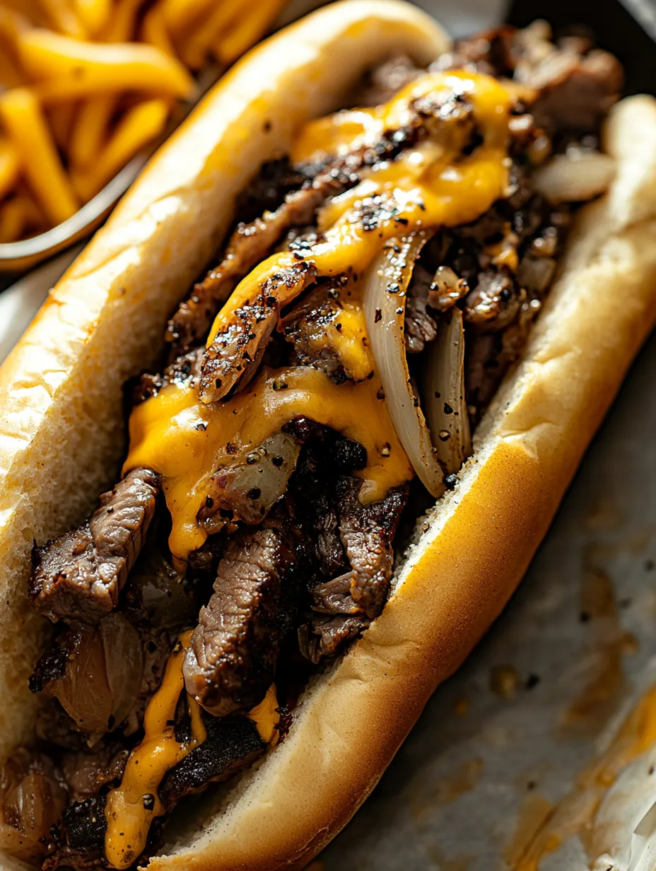 Leckeres Philly Cheesesteak Sandwich
