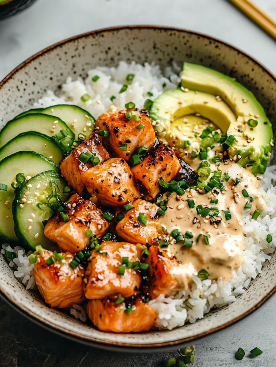 Scharfe Lachs-Bowls mit Kokosreis