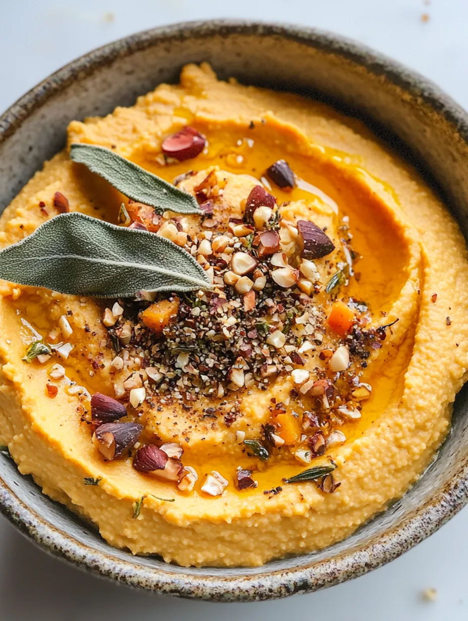 Super einfaches Butternut-Hummus mit Salbei & Dukkah