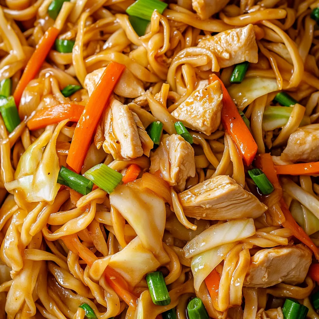 Chicken Chow Mein mit bester Chow Mein Soße