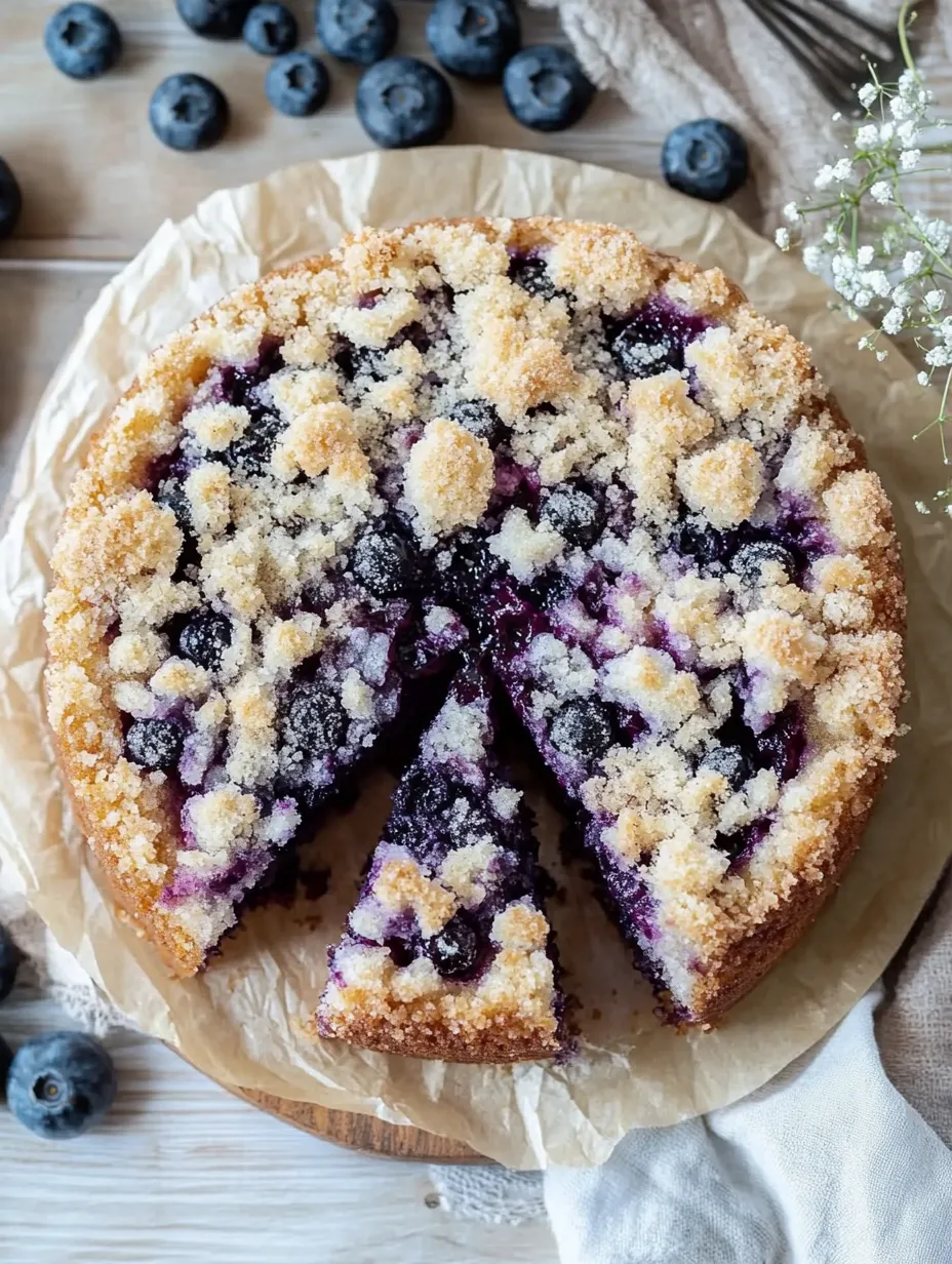 Hausgemachter Brioche-Kuchen mit Blaubeeren