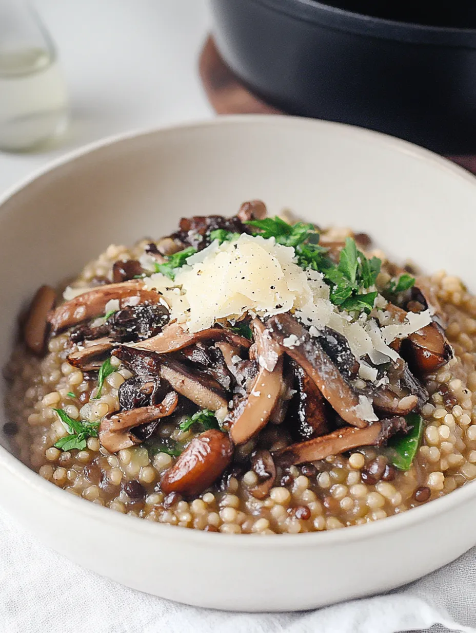 Schnelles Farro mit Linsen, Pilzen & Trüffelöl