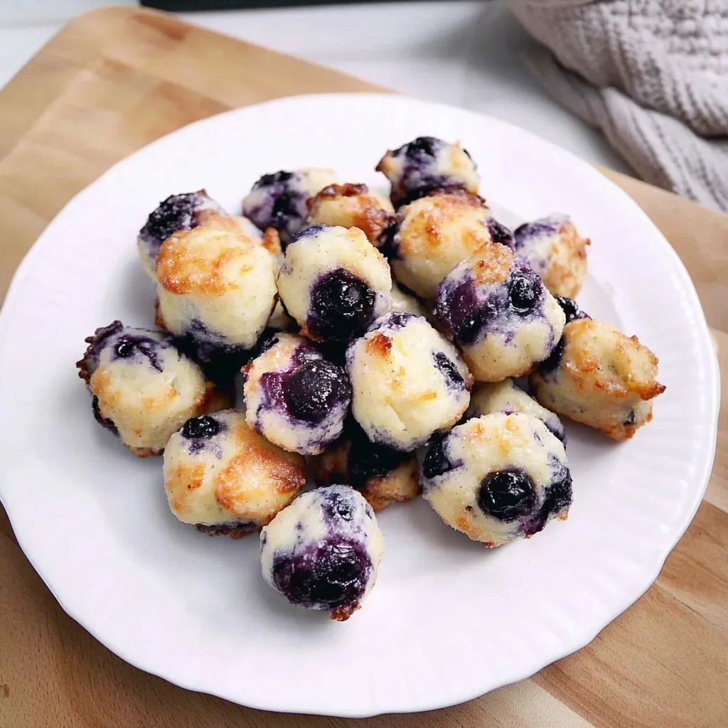 Heidelbeer-Bällchen mit griechischem Joghurt