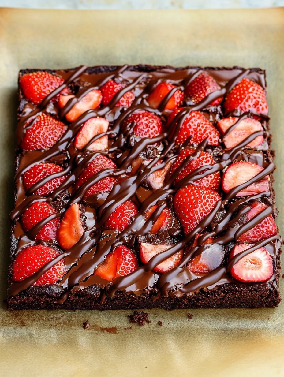 Schoko-Erdbeer Brownies einfach