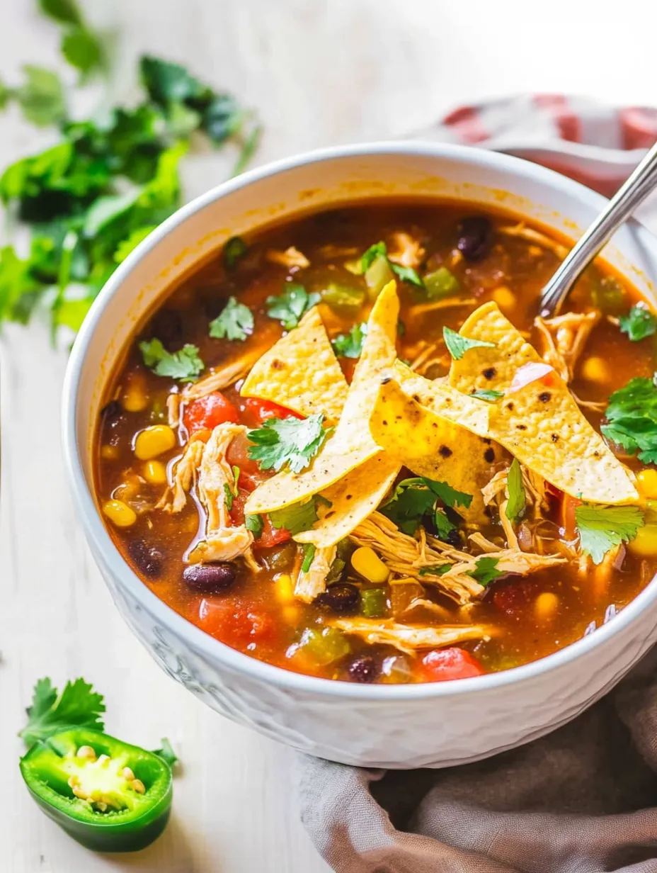 Einfache 30-Minuten Chicken-Tortilla-Suppe