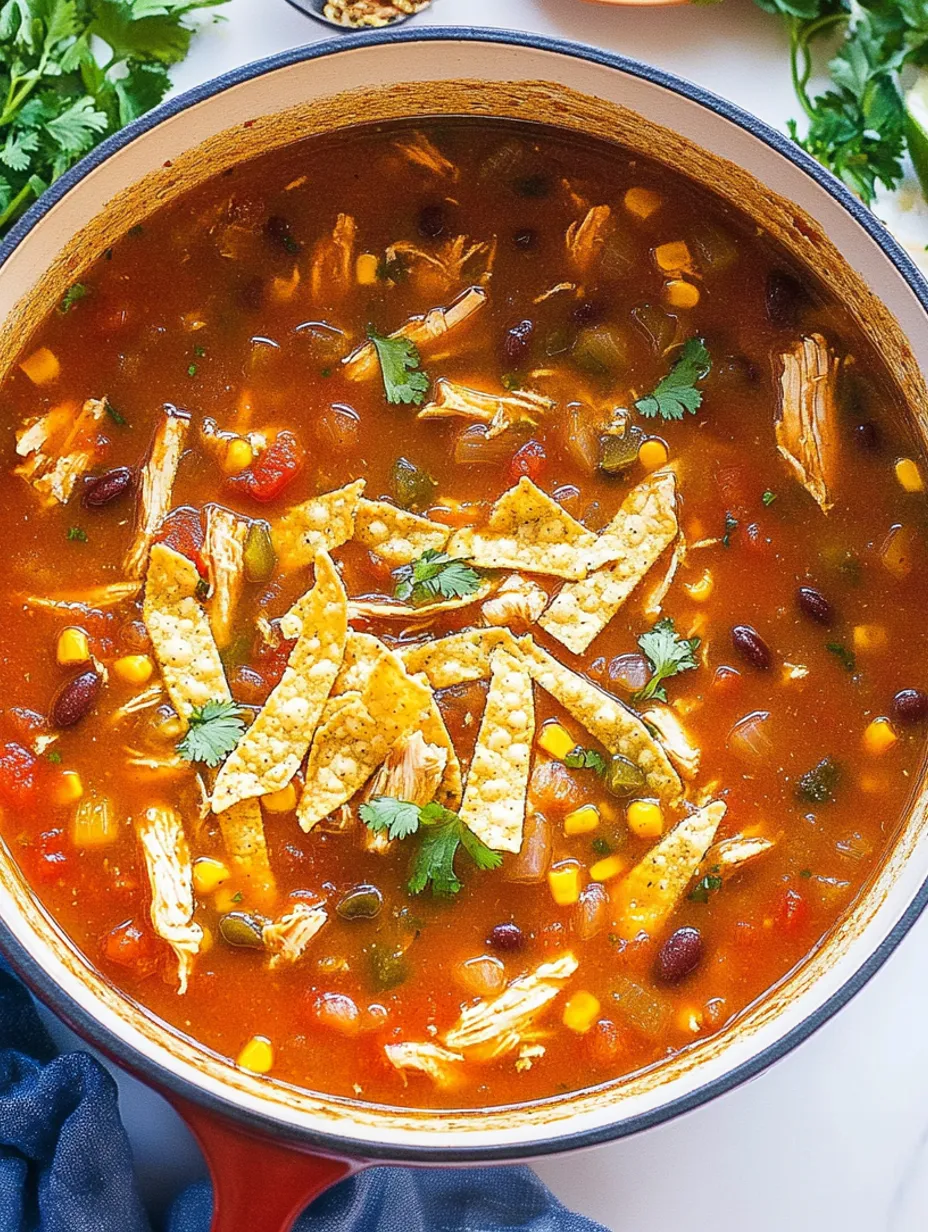 Schnelle Chicken-Tortilla-Suppe