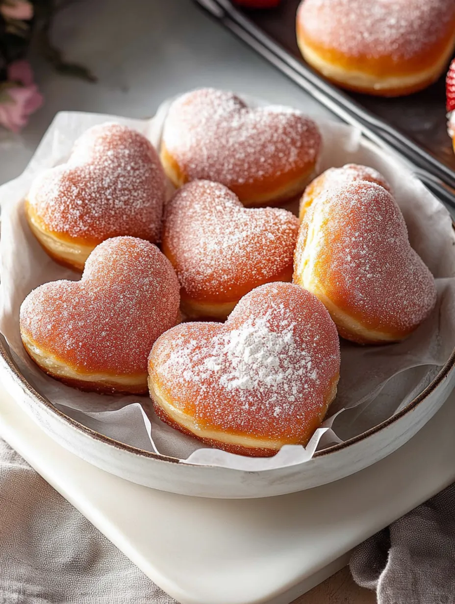 Einfache Herz-Erdbeer-Käsekuchen-Donuts