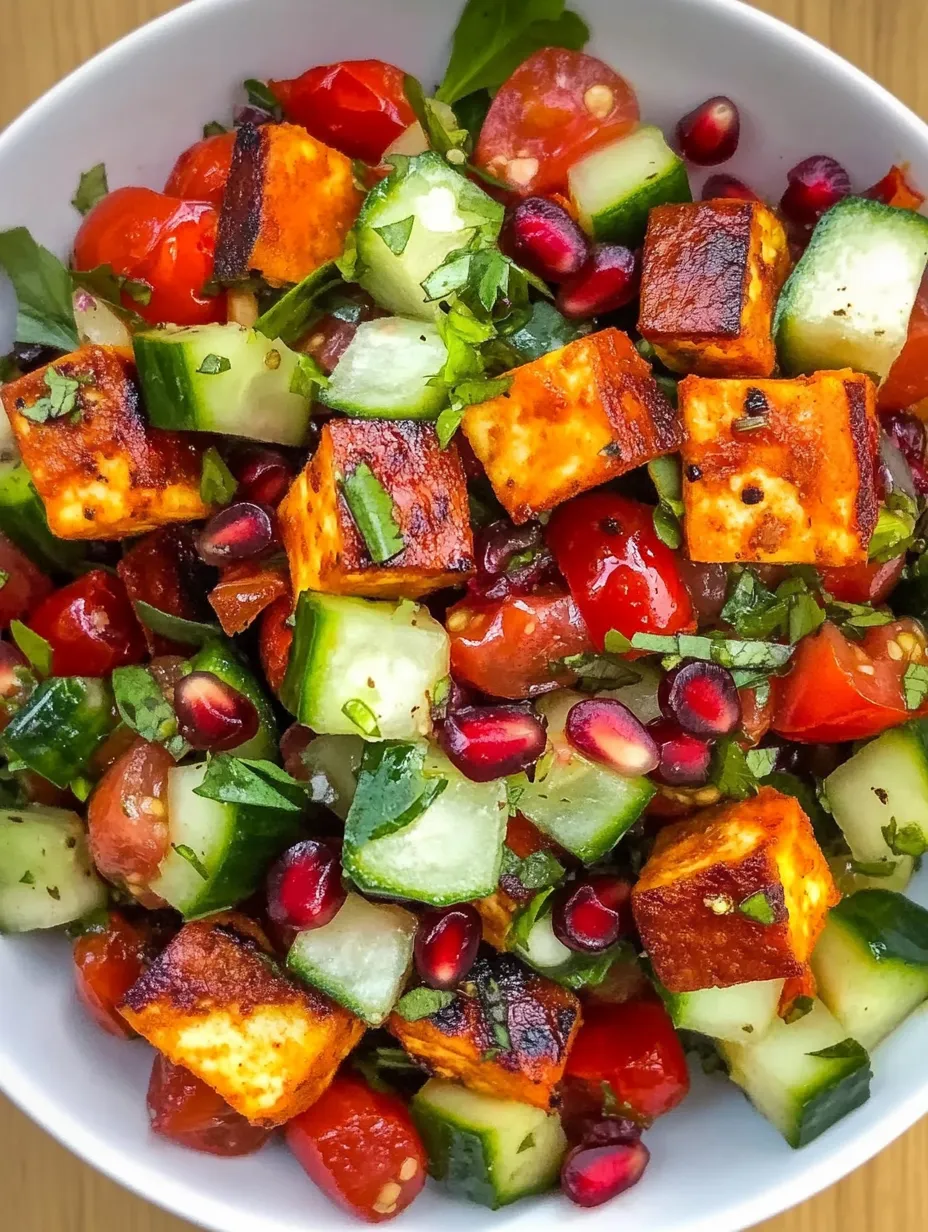 Knackiger Halloumi-Salat mit Granatapfel – Frisch und Würzig