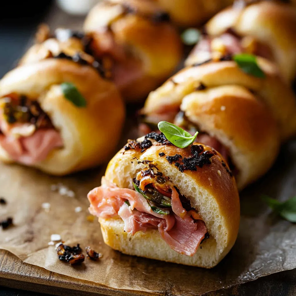 Leckere italienische Mini-Sandwiches mit frischen Briochebrötchen
