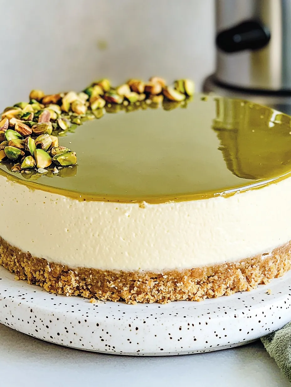 No-Bake Pistazien-Cheesecake – Unwiderstehlich, Soft und Edle Note