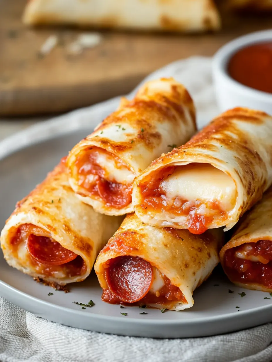 Einfache Heißluftfritteusen Pizza Roll-Ups