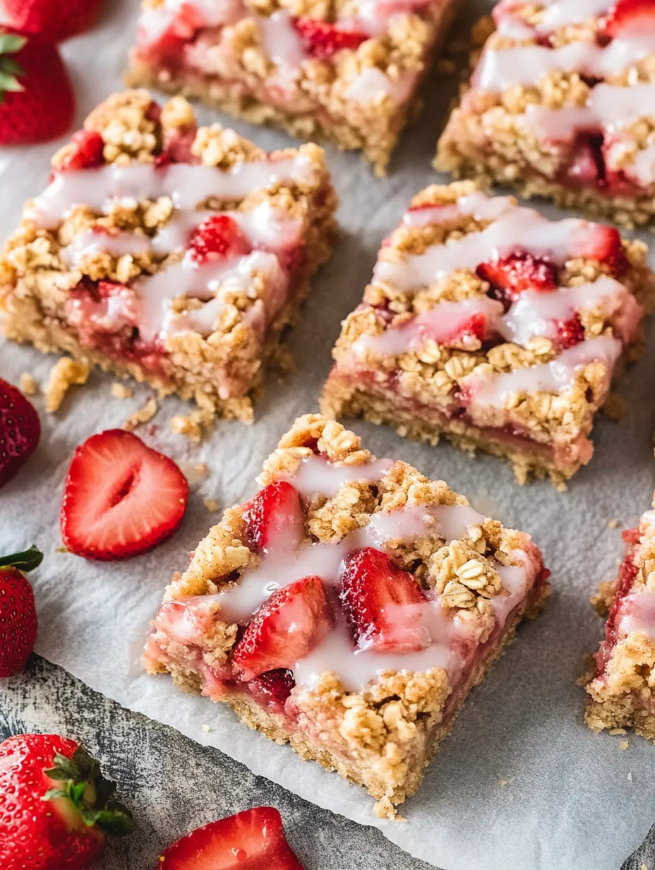 Erdbeer-Hafer-Riegel frisch gebacken