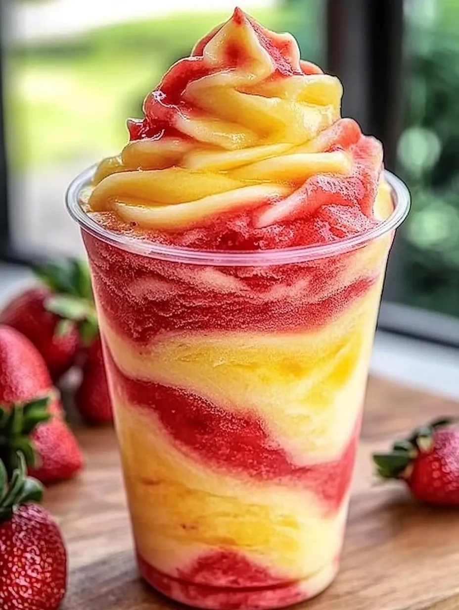 Hausgemachte Ananas-Erdbeer-Wirbel Slushies