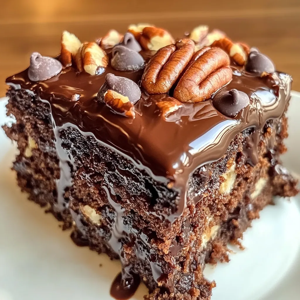 Schokoladiger Poke-Kuchen mit Karamell und Kokos