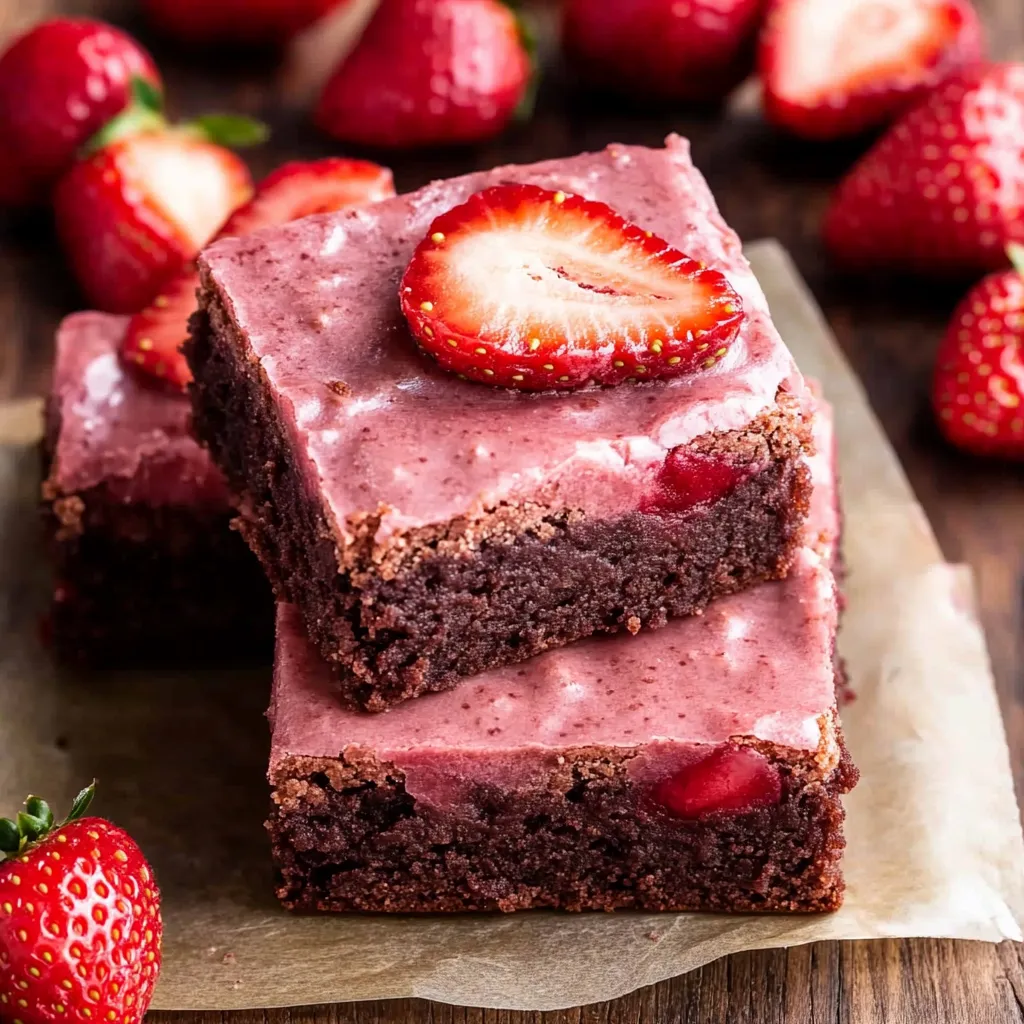 Einfache Erdbeer-Brownies
