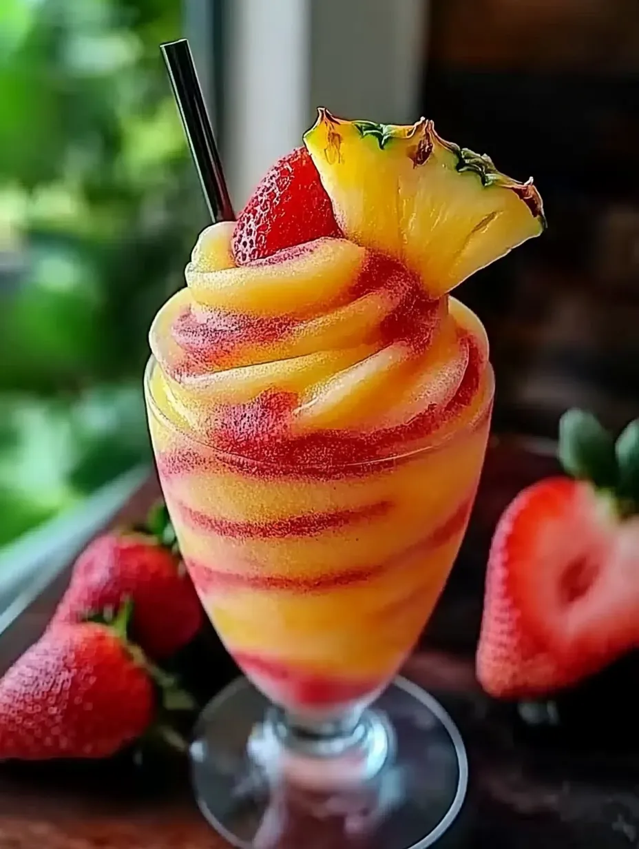 Ananas-Erdbeer Swirled Slushies für den Sommer