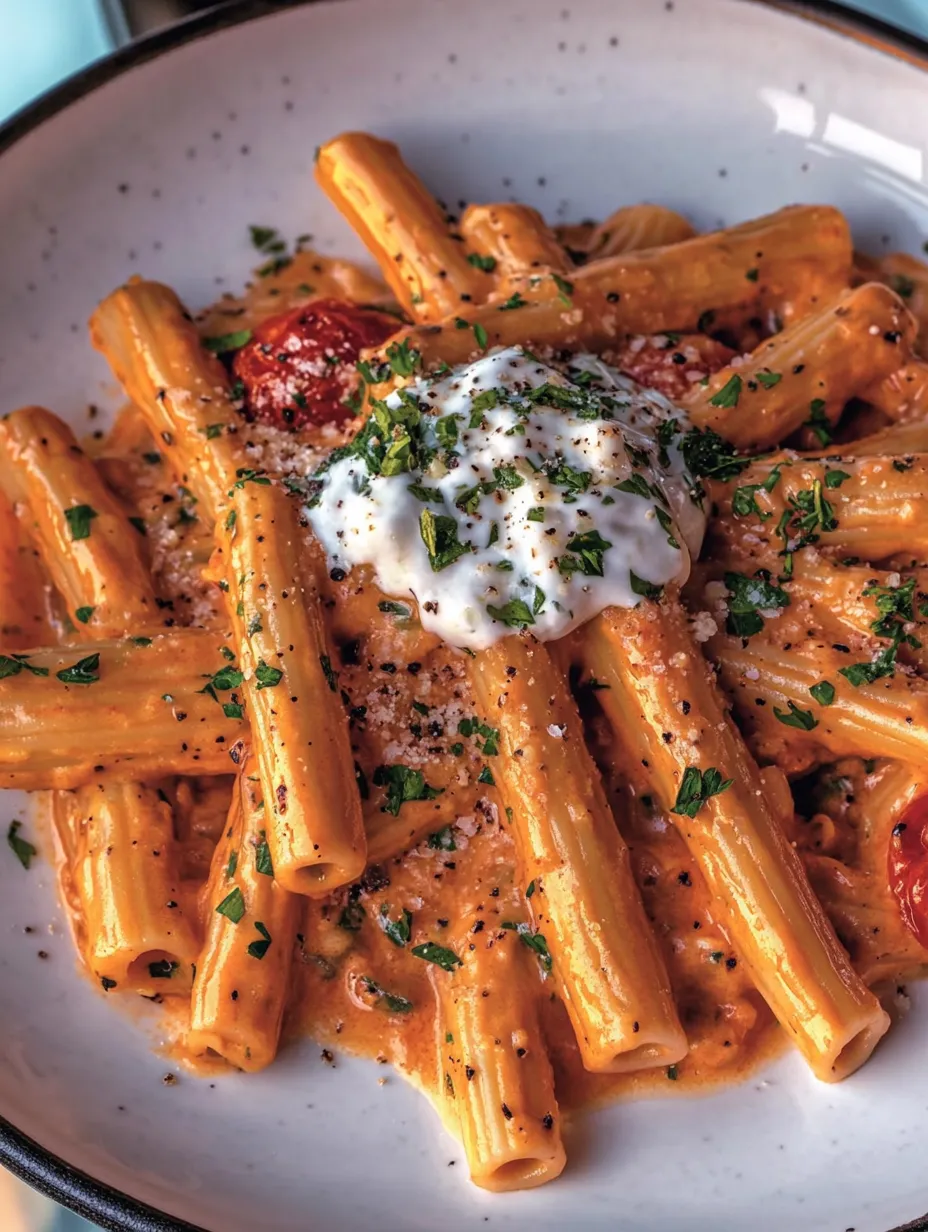 Cremige Tomaten-Knoblauch-Pasta Hausgemacht