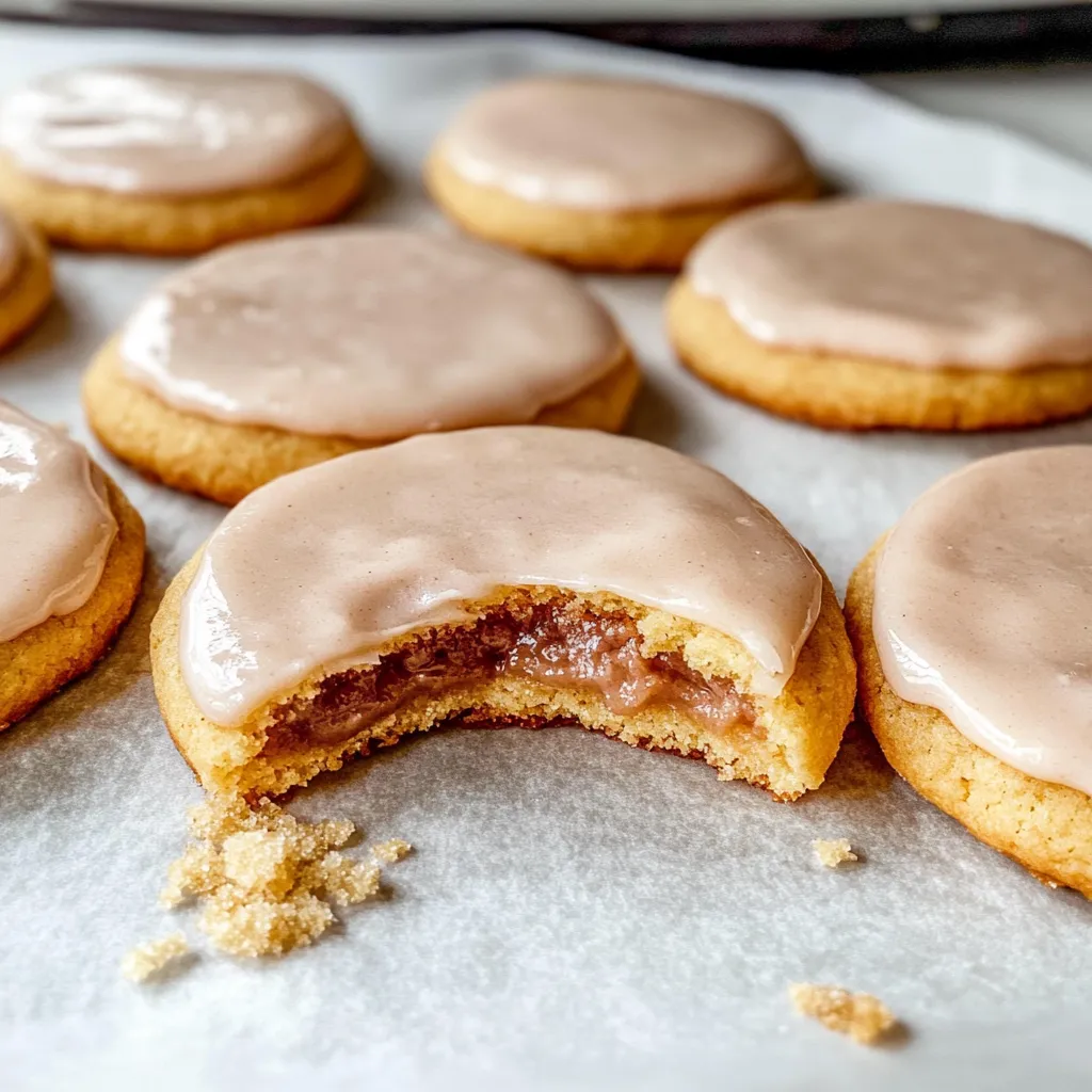 Braune Zucker Kekse mit Zimtfüllung