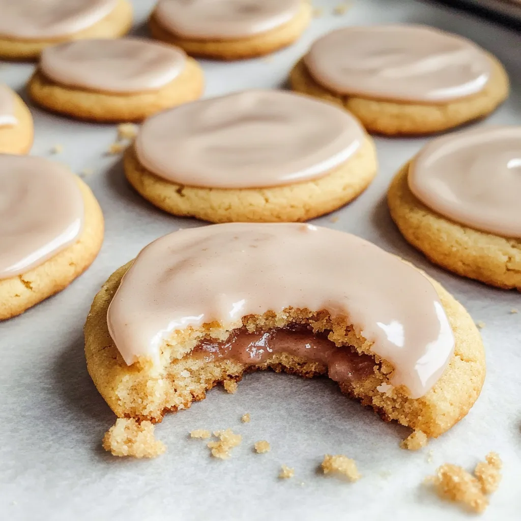 Nahaufnahme Braune Zucker Kekse mit Zimtfüllung