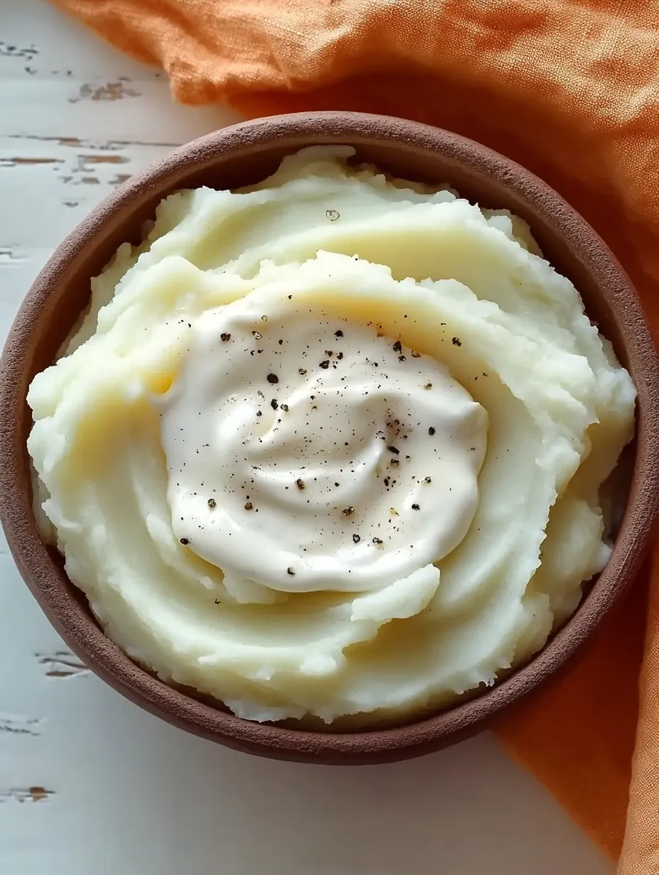 Einfaches cremiges Kartoffelpüree mit Sahne