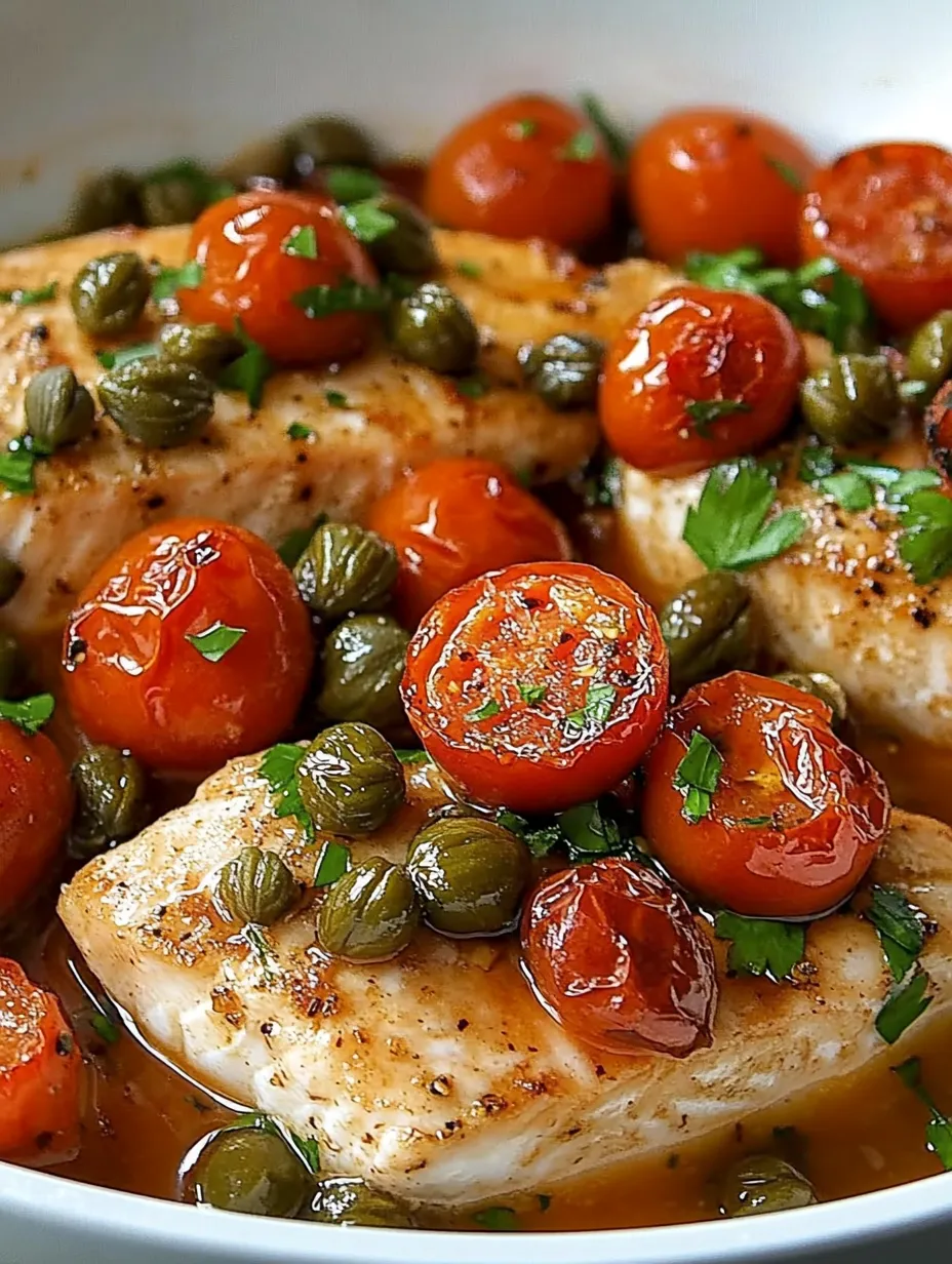 Gebackener Schwertfisch mit Kirschtomaten & Kapern aromatisch