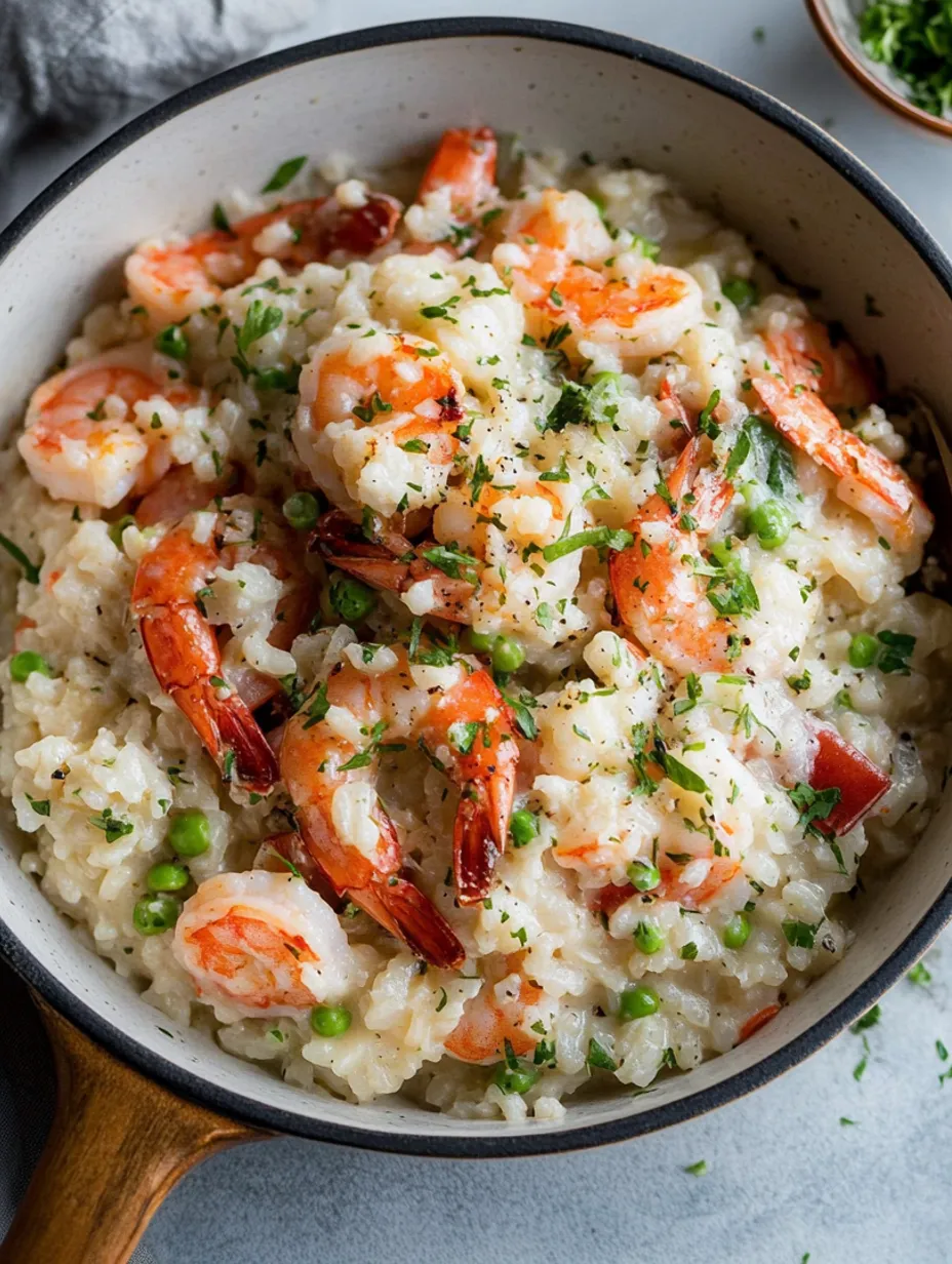 Im Ofen gegartes Knoblauch-Butter-Garnelen-Risotto
