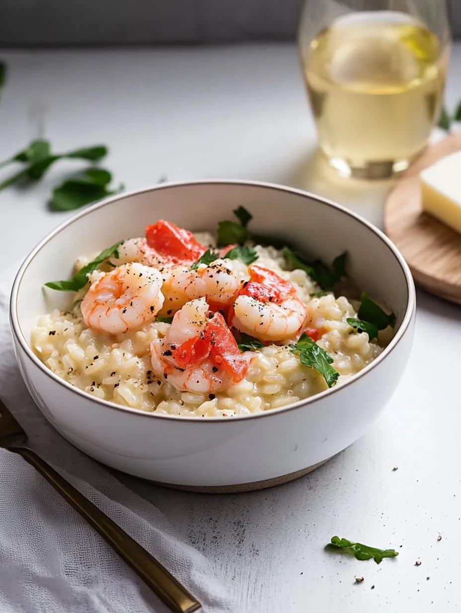 Im Ofen gebackenes Knoblauch-Butter-Garnelen-Risotto