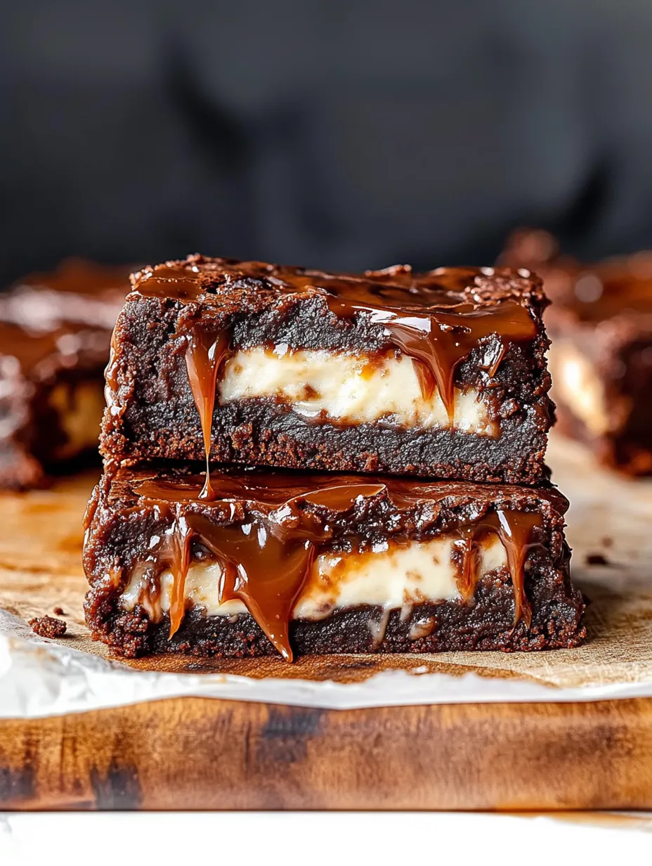 Karamell Käsekuchen Nutella Brownies hausgemacht