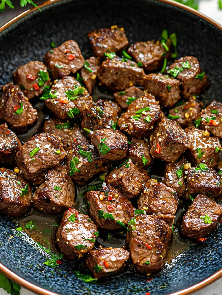 Einfache Knoblauchbutter Steakwürfel