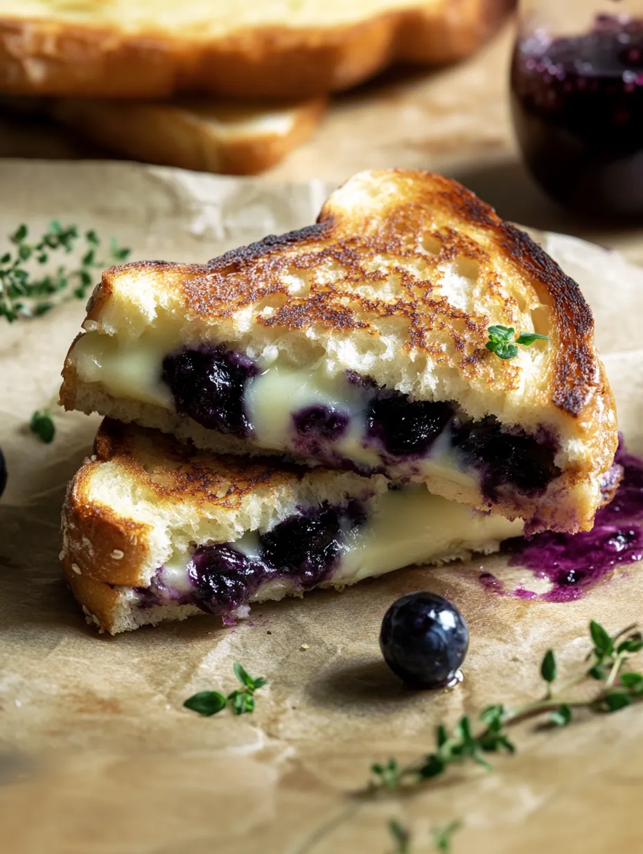Heidelbeer-Weißer-Cheddar Käsetoast hausgemacht