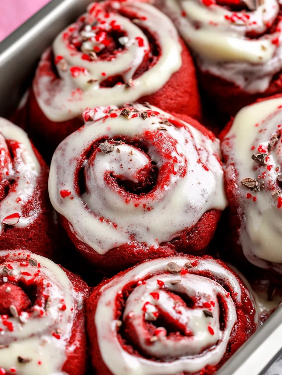 Red Velvet Zimtschnecken mit Frischkäse-Glasur