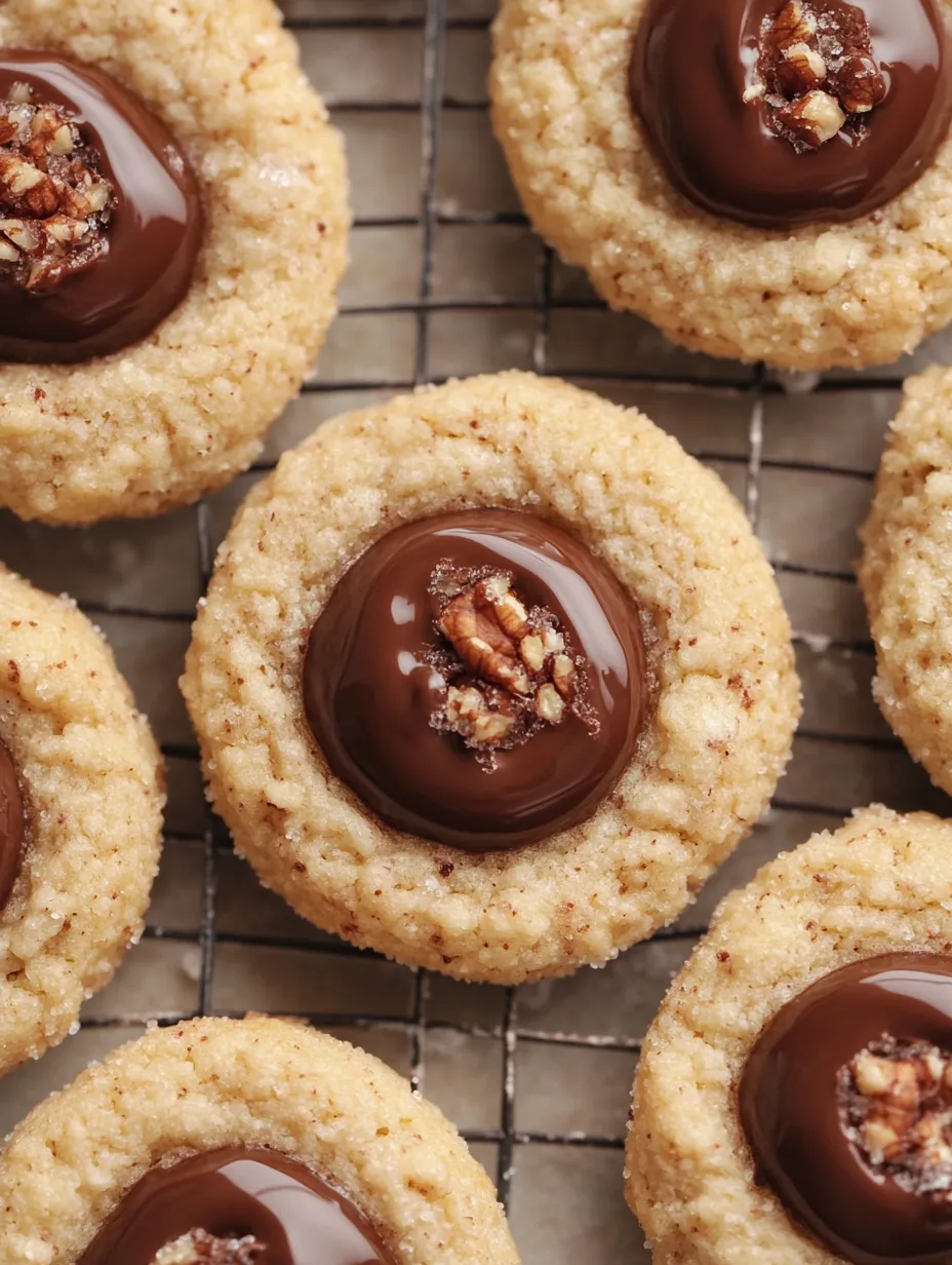 Selbstgemachte Nutella-Daumenabdruck-Kekse