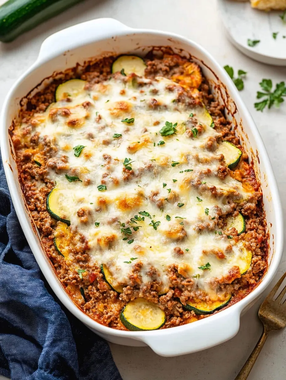 Hausgemachter Zucchini Hackfleisch Auflauf