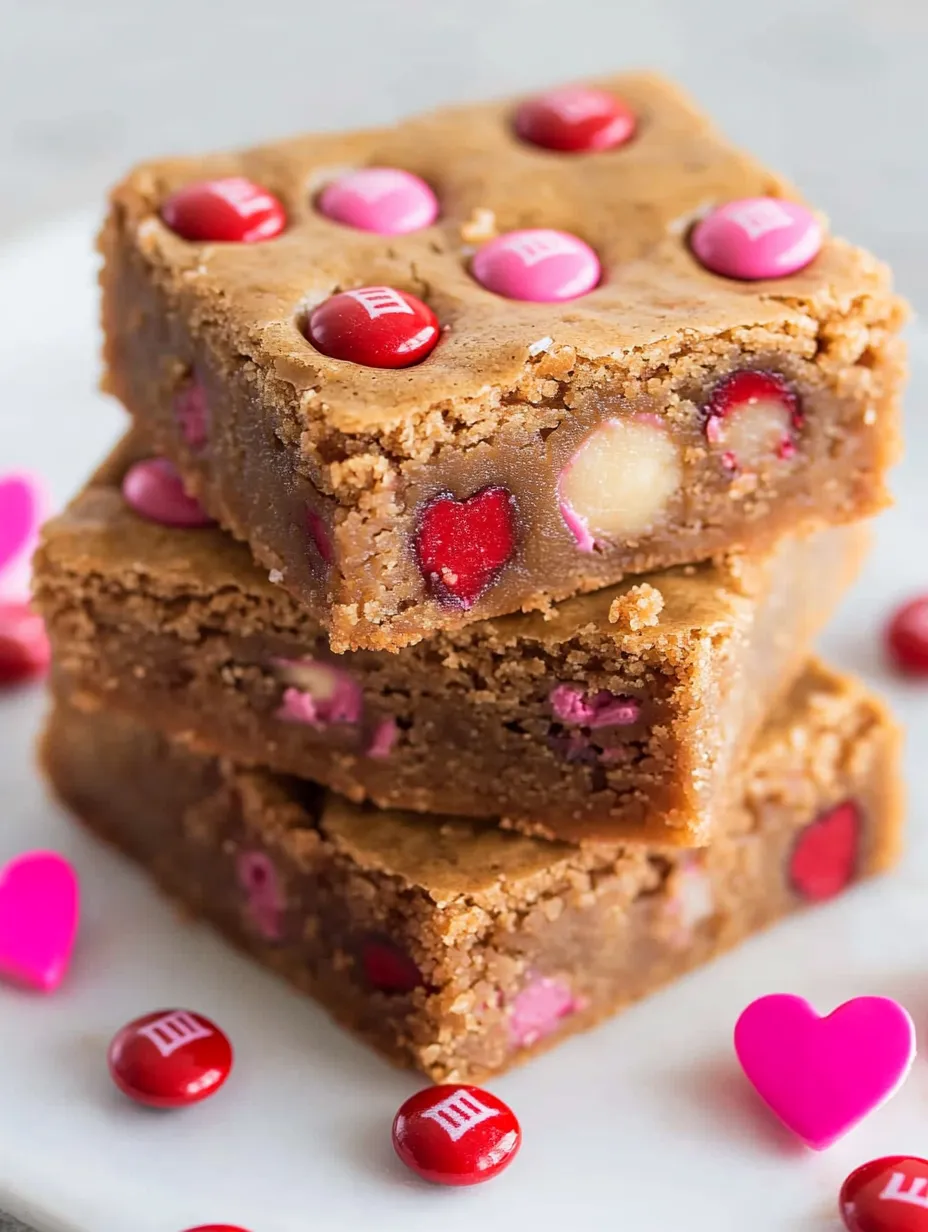 Valentins Erdnussbutter-Blondies mit Schokolinsen