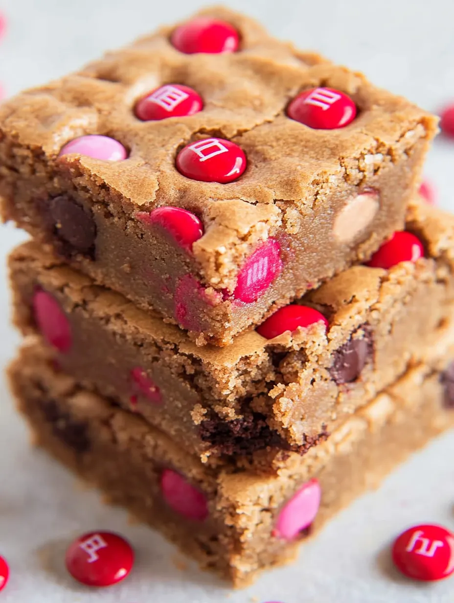 Valentins Erdnussbutter-Blondies mit Schokolinsen