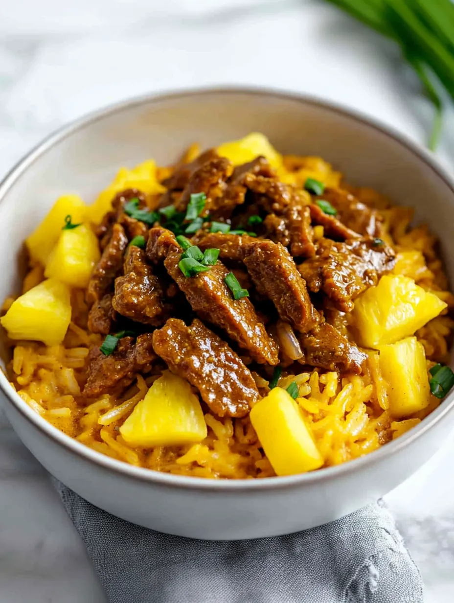 Curry-Seitan mit Ananasreis