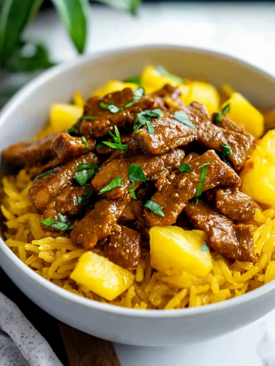 Lieblings-Curry-Seitan mit Ananasreis
