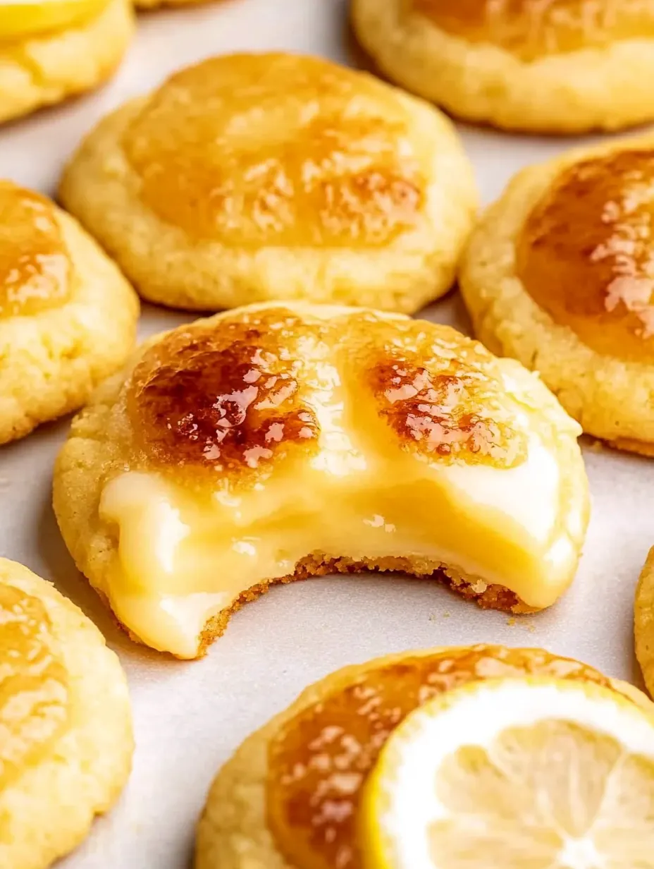 Zitronen Crème Brûlée Cookies Selbstgemacht