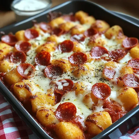 Pizzaauflauf mit Kroketten