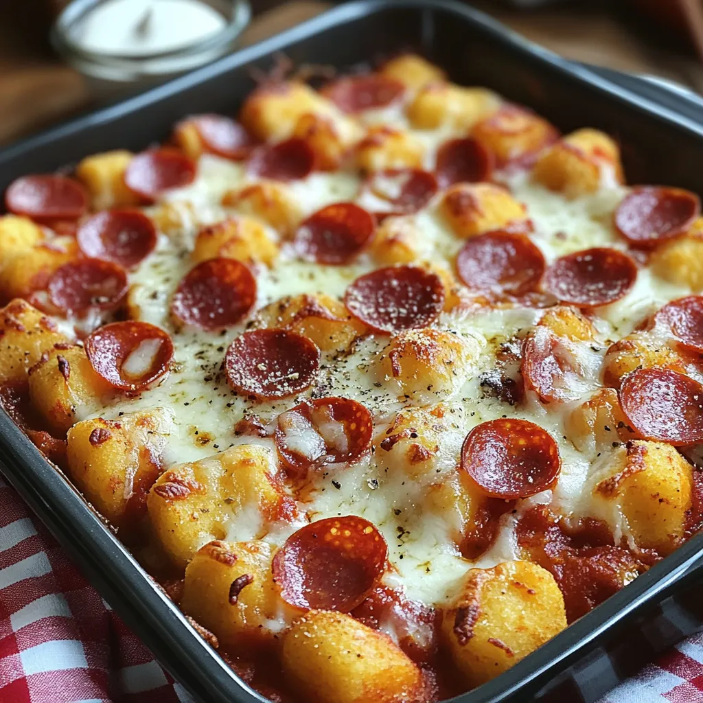 Einfacher Pizza-Kartoffelrösti-Auflauf