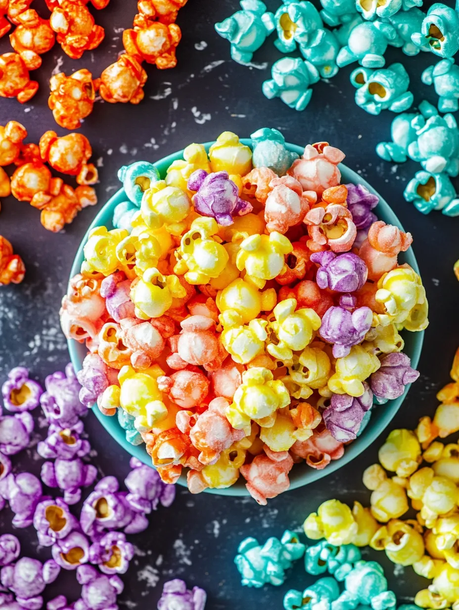 Kandiertes Regenbogenpopcorn selbstgemacht