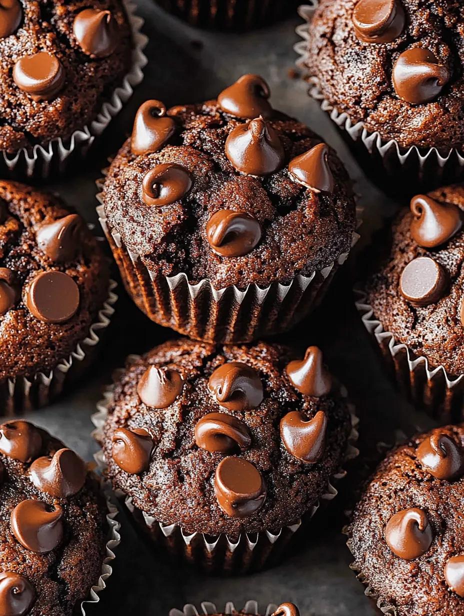 Einfache doppelte Schokostückchen-Muffins
