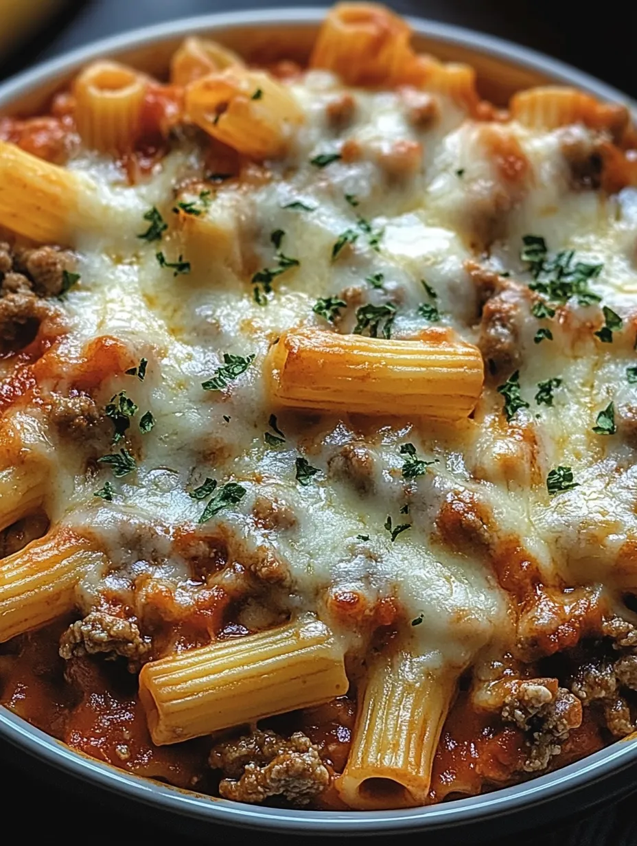 Cremiger käsiger Ziti-Auflauf