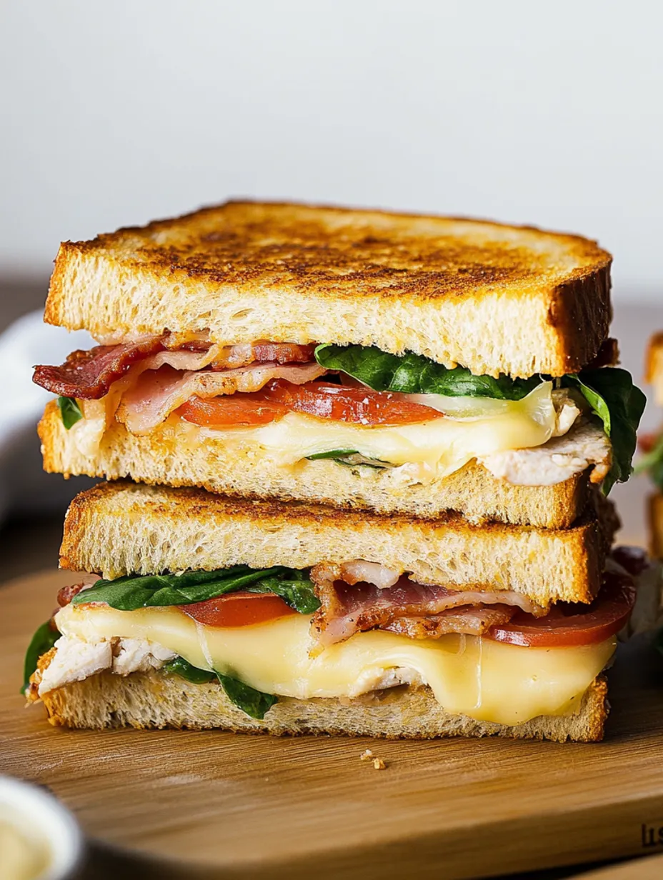 Truthahn-Sandwich mit Cheddar, Spinat und Speck Zubereitung
