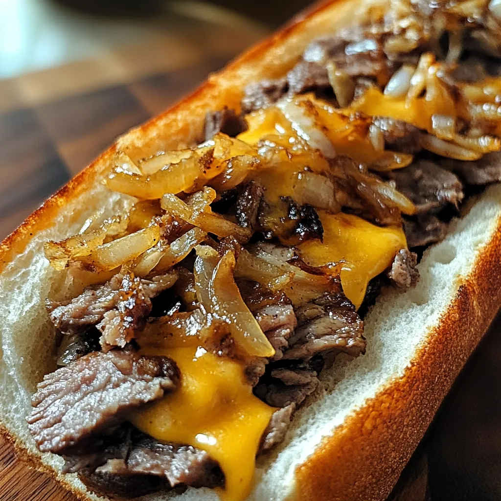 Knoblauch-Philly-Cheesesteak-Brot